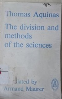 The division and methods of the sciences