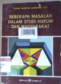 Beberapa masalah dalam studi hukum dan masyarakat