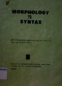 Image of Morphology to syntax