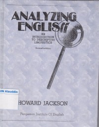 Image of Analyzing English : an introduction to descriptive linguistics