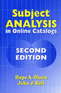 Image of Subject analysis : in online catalogs